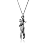 Plus Minus Co Abstract Geometric Hug Me Necklace for Lovers Trendy Couple Gift Jewelry, view 4