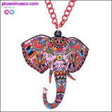 Plus Minus Co Acrylic Jungle Elephant Necklace and Pendant - Animal, view 2