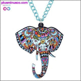 Plus Minus Co Acrylic Jungle Elephant Necklace and Pendant - Animal, view 3
