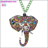 Plus Minus Co Acrylic Jungle Elephant Necklace and Pendant - Animal, view 4