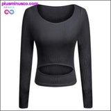 Plus Minus Co Sexy Open Back Yoga Top Active Women's Long Sleeve, view 2