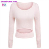 Plus Minus Co Sexy Open Back Yoga Top Active Women's Long Sleeve, view 3