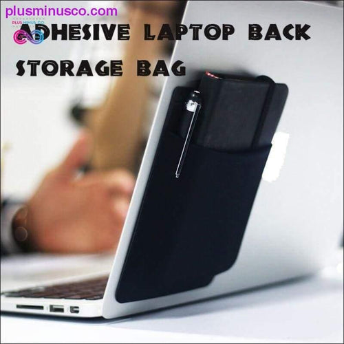 Plus Minus Co Adhesive Laptop Back Storage Bag Mouse Digital Hard Drive