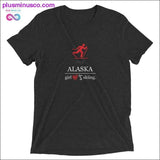 Plus Minus Co Alaska Girl love Skiing Short sleeve t-shirt at Plusminusco, view 2