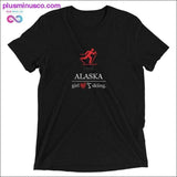 Plus Minus Co Alaska Girl love Skiing Short sleeve t-shirt at Plusminusco, view 3