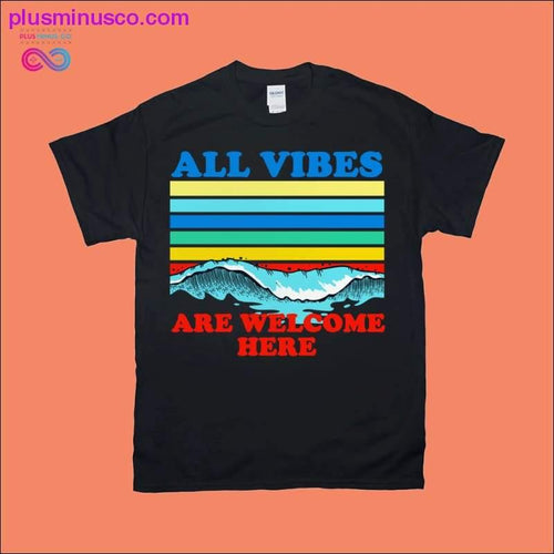 Plus Minus Co All vibes are welcome here | | Retro Sunset Waves T-Shirts