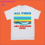 Plus Minus Co All vibes are welcome here | | Retro Sunset Waves T-Shirts, view 2