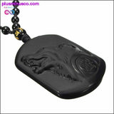 Plus Minus Co AlphaMan Black Obsidian Wolf Necklace || PlusMinusco.com, view 3