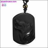 Plus Minus Co AlphaMan Black Obsidian Wolf Necklace || PlusMinusco.com, view 4