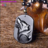 Plus Minus Co AlphaMan Black Obsidian Wolf Necklace || PlusMinusco.com, view 5