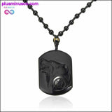 Plus Minus Co AlphaMan Black Obsidian Wolf Necklace || PlusMinusco.com, view 6