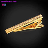 Plus Minus Co AlphaMan Gold/Silver Color Tie Clip For Men, view 5