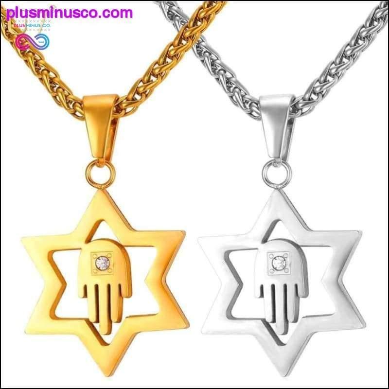 Plus Minus Co AlphaMan Star of David With Hamsa Hand Unisex Necklace