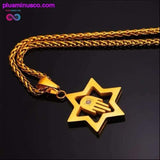 Plus Minus Co AlphaMan Star of David With Hamsa Hand Unisex Necklace, view 2