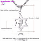 Plus Minus Co AlphaMan Star of David With Hamsa Hand Unisex Necklace, view 3