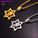 Plus Minus Co AlphaMan Star of David With Hamsa Hand Unisex Necklace, view 5