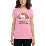Plus Minus Co Always Awesome, Awesome Rainbow Unicorn, Women's short sleeve t-shirt,Unicorn T-shirt, Unicorn Tee, Unicorn Gift, view 2