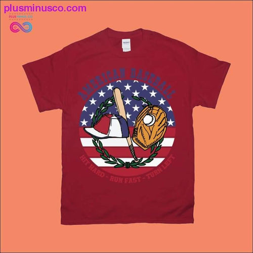 Plus Minus Co American Baseball Hit Hard Run Fast Turn Left | Flag