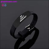 Plus Minus Co I Can't Breath Bracelets Black Stainless Steel Silicone, view 3
