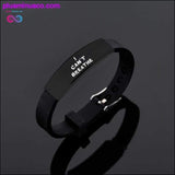 Plus Minus Co I Can't Breath Bracelets Black Stainless Steel Silicone, view 4