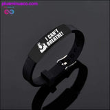 Plus Minus Co I Can't Breath Bracelets Black Stainless Steel Silicone, view 5