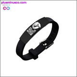 Plus Minus Co I Can't Breath Bracelets Black Stainless Steel Silicone, view 6