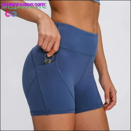 Plus Minus Co Anti-sweat Plain Sport Athletic Shorts Women High Waisted