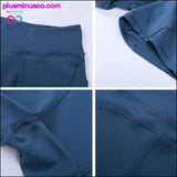 Plus Minus Co Anti-sweat Plain Sport Athletic Shorts Women High Waisted, view 5