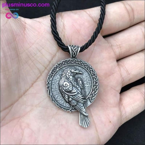 Plus Minus Co Antiquing Double sided Rune Norse Talisman Viking Raven