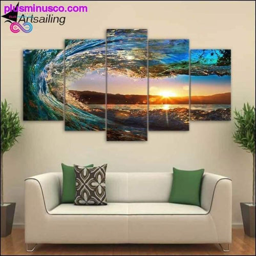 Plus Minus Co ArtSailing 5 Piece Canvas Art Modular Painting Posters Home