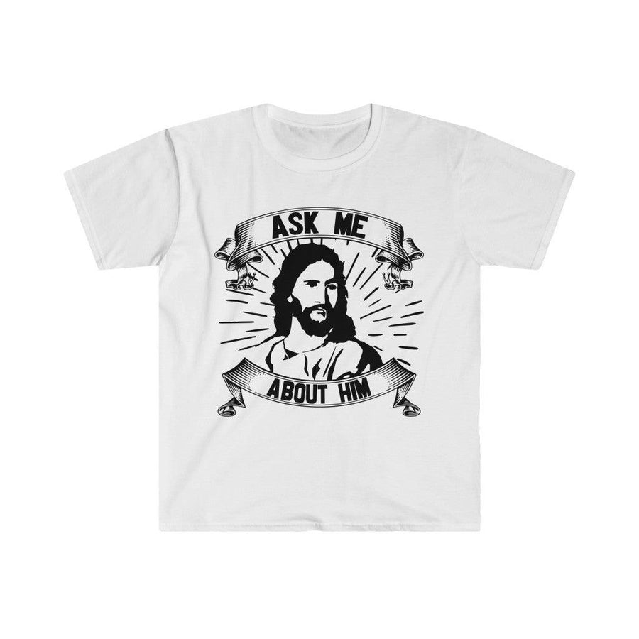 Plus Minus Co Ask me about him Unisex Soft style T-Shirt