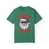 Plus Minus Co Ask Your Mom If I'M Real comfort colors T-Shirts, Santa is real, Christmas gift,Funny Santa Claus Xmas, Ugly Christmas bearded santa, view 2