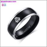 Plus Minus Co AUM OM Black Ring for Men Titanium Casual Simple Male, view 5