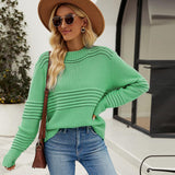 Plus Minus Co Autumn and Winter New European and American Pullover Sweater Amazon Pit Stripe Women's Knitwear Fashion Sweater Women, view 2