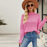 Plus Minus Co Autumn and Winter New European and American Pullover Sweater Amazon Pit Stripe Women's Knitwear Fashion Sweater Women, view 3