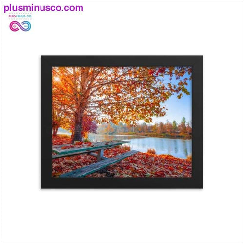 Plus Minus Co Autumn fall leaves and natural scenery Frame Print, Home