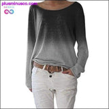 Plus Minus Co Autumn Ladies Long Sleeve T-Shirt O-Neck Sexy Gradient, view 2