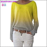 Plus Minus Co Autumn Ladies Long Sleeve T-Shirt O-Neck Sexy Gradient, view 3