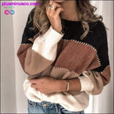 Plus Minus Co Autumn Winter Loose Leopard Print Sweater Womens Pullover, view 6