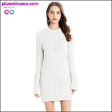 Plus Minus Co Autumn Winter Thick Warm Sweater Dress Women Sexy O-neck, view 2