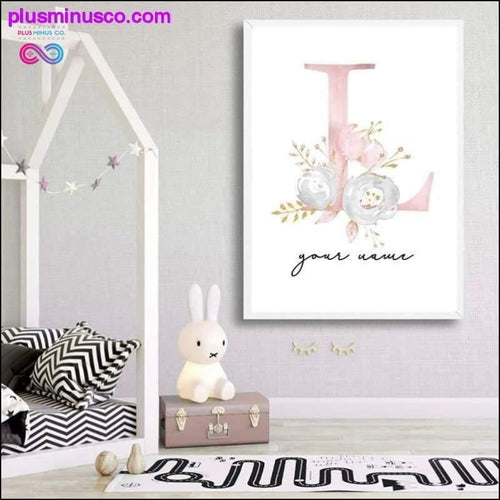 Plus Minus Co Baby Posters Personalized Girl's Name Custom Poster Nursery