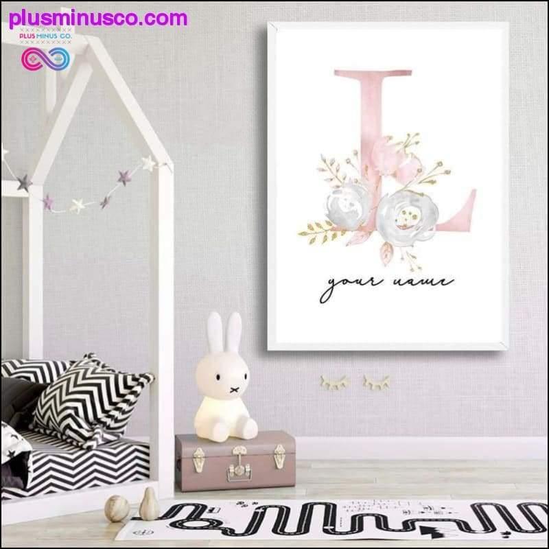 Plus Minus Co Baby Posters Personalized Girl's Name Custom Poster Nursery