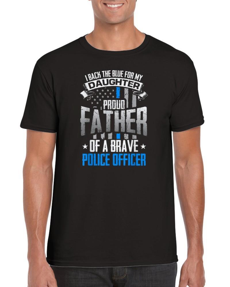Plus Minus Co Back The Blue For My Daughter Proud Father of Police Officer T-Shirt