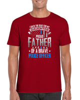 Plus Minus Co Back The Blue For My Daughter Proud Father of Police Officer T-Shirt, view 2
