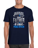 Plus Minus Co Back The Blue For My Daughter Proud Father of Police Officer T-Shirt, view 3