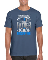 Plus Minus Co Back The Blue For My Daughter Proud Father of Police Officer T-Shirt, view 4
