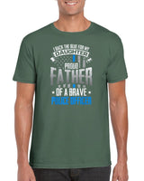 Plus Minus Co Back The Blue For My Daughter Proud Father of Police Officer T-Shirt, view 5