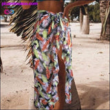 Plus Minus Co Backless Tunic Beach Dress Bikini Long Dress Print, view 5