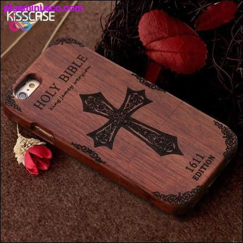 Plus Minus Co Bamboo Hard Wood Carved Apple iPhone Cases For iPhone