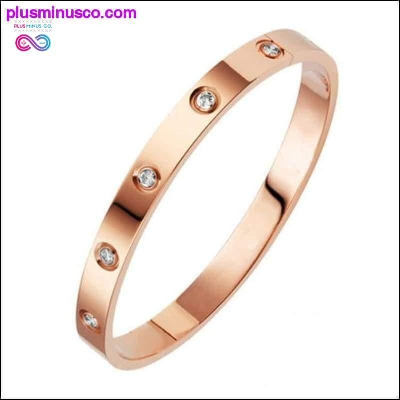 Plus Minus Co Bangles For Women Gold Rose Gold Silver Color Rhinestone